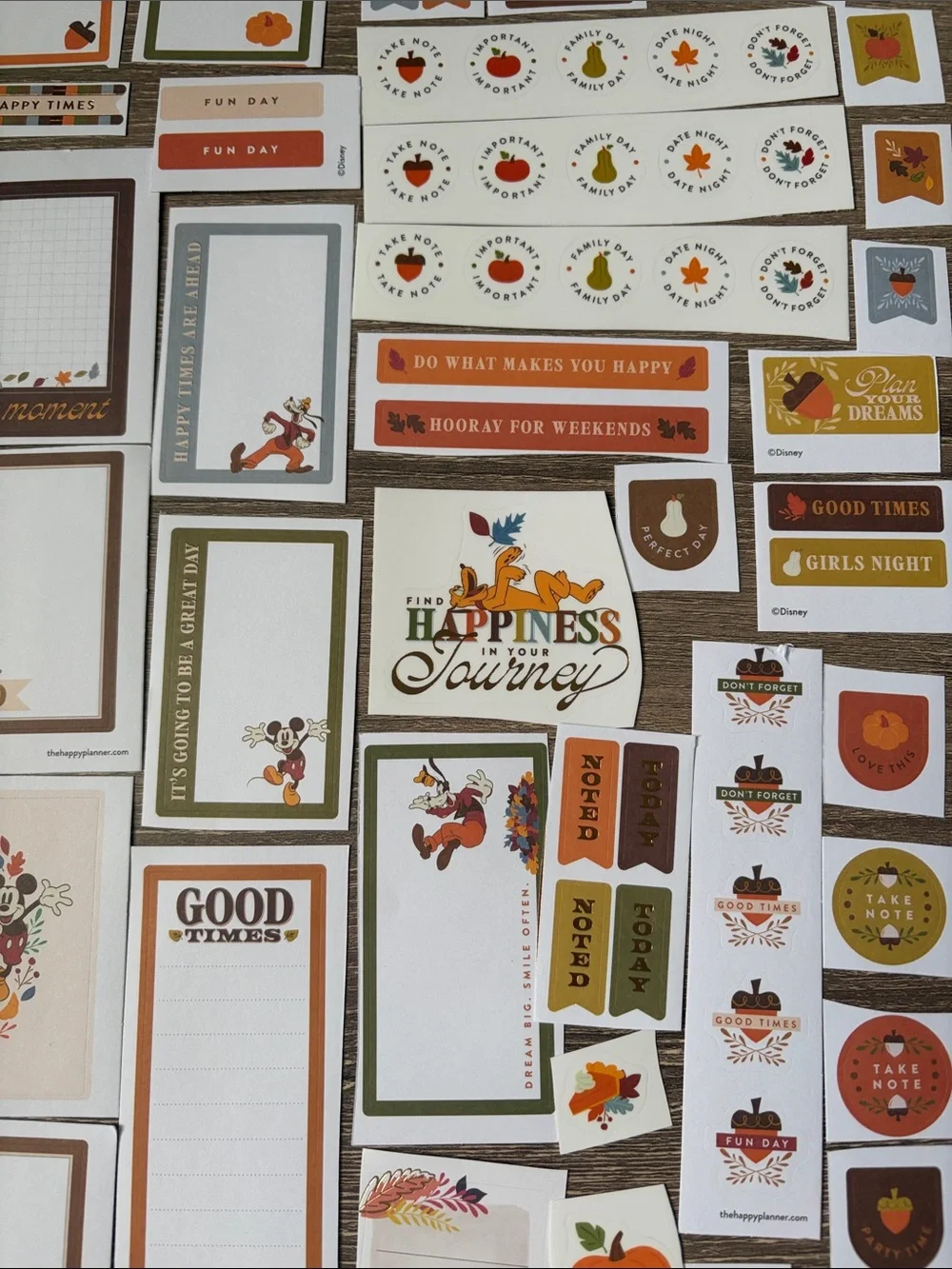 ❤️ $6 Disney 100+ piece  Fall Themed Not So Mystery Happy Planner Sticker Set